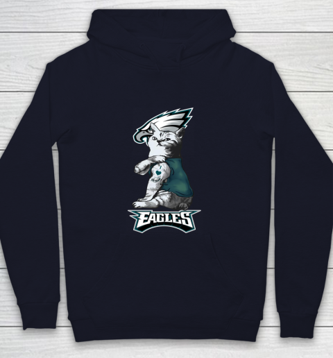 NFL Football My Cat Loves Philadelphia Eagles Youth Hoodie 2