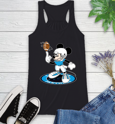 NFL Football Carolina Panthers Cheerful Mickey Disney Shirt Racerback Tank