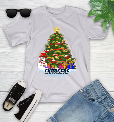 Los Angeles Chargers Merry Christmas NFL Football Sports Youth T-Shirt 4
