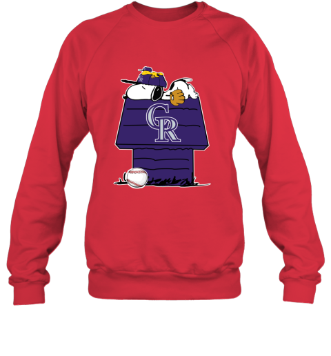 Peanuts Charlie Brown And Snoopy Playing Baseball Colorado Rockies shirt,  hoodie, sweater, long sleeve and tank top