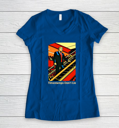 Rattle Trap 1776 Knew Before You Escalator Truth Women's V-Neck T-Shirt 5