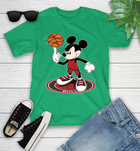 NBA Basketball Chicago Bulls Cheerful Mickey Disney Shirt Youth T-Shirt 6