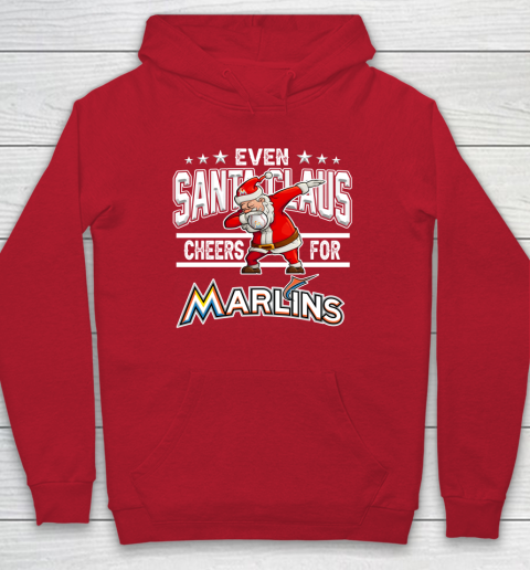 Miami Marlins Even Santa Claus Cheers For Christmas MLB Hoodie 7