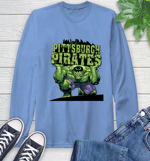 Pittsburgh Pirates MLB Baseball Incredible Hulk Marvel Avengers Sports Long Sleeve T-Shirt 11