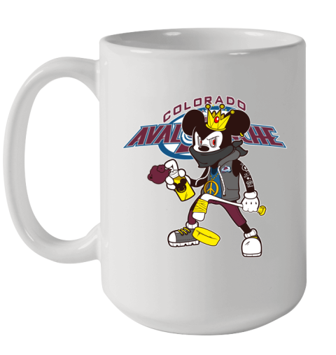 Colorado Avalanche NHL Hockey Mickey Peace Sign Sports Ceramic Mug 15oz