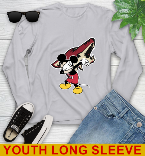 Arizona Coyotes NHL Hockey Dabbing Mickey Disney Sports Youth Long Sleeve 6
