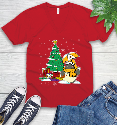 Washington Redskins NFL Football Cute Tonari No Totoro Christmas Sports V-Neck T-Shirt 6