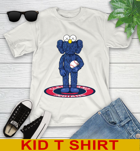 MLB Baseball Cleveland Indians Kaws Bff Blue Figure Shirt Youth T-Shirt