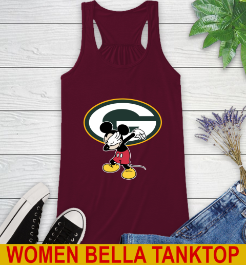 Green Bay Packers NFL Football Dabbing Mickey Disney Sports Racerback Tank 3