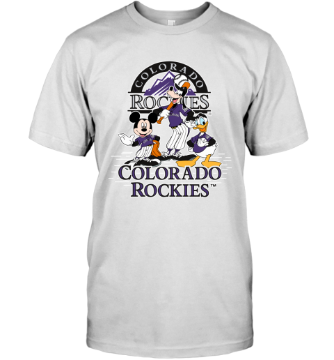 MLB Colorado Rockies Mickey Mouse Donald Duck Goofy Baseball T Shirt