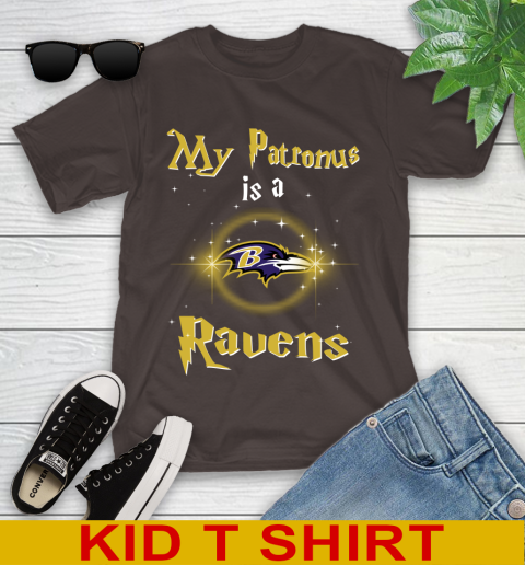 NFL Football Harry Potter My Patronus Is A Baltimore Ravens Youth T-Shirt 6