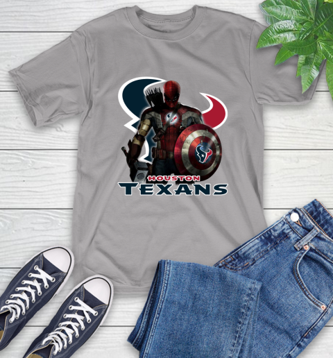 NFL Captain America Thor Spider Man Hawkeye Avengers Endgame Football Houston Texans T-Shirt 6