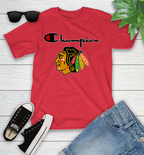 NHL Hockey Chicago Blackhawks Champion Shirt Youth T-Shirt 8