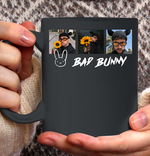 Three Images Bad Bunny Rapper gift Ceramic Mug 11oz