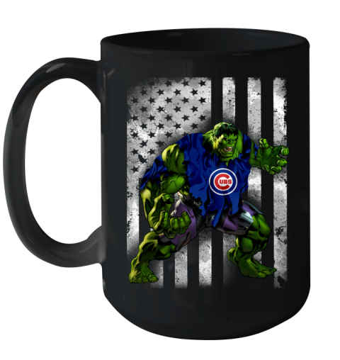 Chicago Cubs Hulk Marvel Avengers MLB Baseball American Flag Ceramic Mug 15oz