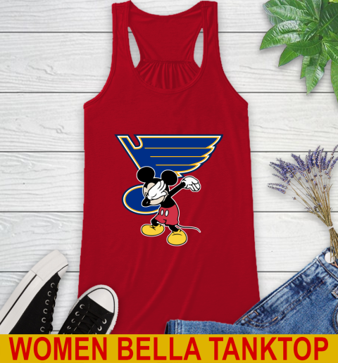 St.Louis Blues NHL Hockey Dabbing Mickey Disney Sports Racerback Tank 6