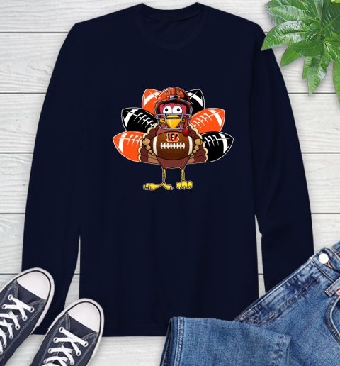 Cincinnati Bengals Turkey Thanksgiving Day Long Sleeve T-Shirt 4