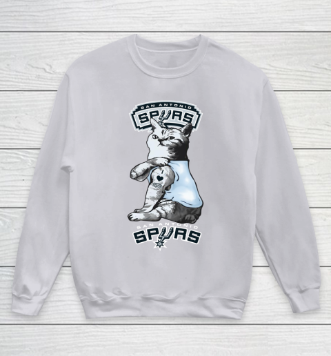NBA Basketball My Cat Loves San Antonio Spurs Youth Sweatshirt 3