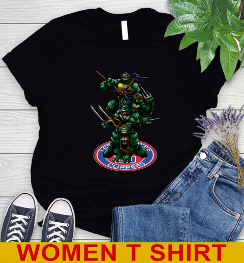 NBA Basketball LA Clippers Teenage Mutant Ninja Turtles Shirt Women's T-Shirt - Image 3
