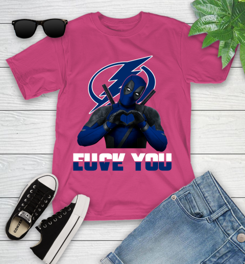 NHL Tampa Bay Lightning Deadpool Love You Fuck You Hockey Sports Youth T-Shirt 11