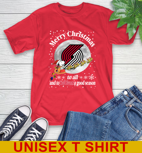 Portland Trail Blazers Merry Christmas To All And To Trail Blazers A Good Season NBA Basketball Sports T-Shirt 24