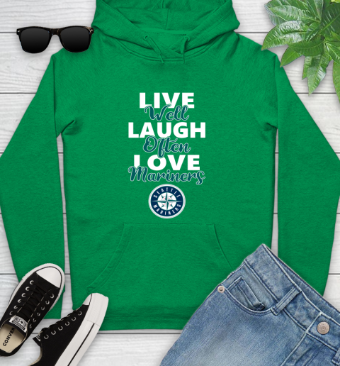 MLB Baseball Seattle Mariners Live Well Laugh Often Love Shirt Youth Hoodie 7