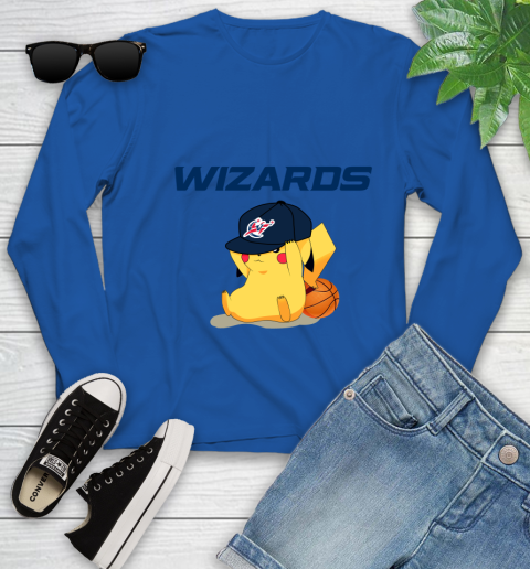 NBA Pikachu Basketball Sports Washington Wizards Youth Long Sleeve 9