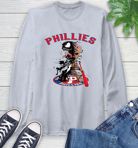 MLB Philadelphia Phillies Baseball Venom Groot Guardians Of The Galaxy Long Sleeve T-Shirt 6