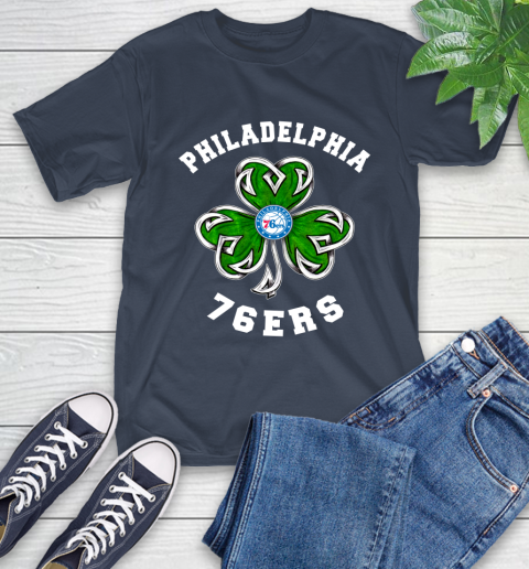 NBA Philadelphia 76ers Three Leaf Clover St Patrick's Day Basketball Sports T-Shirt 3