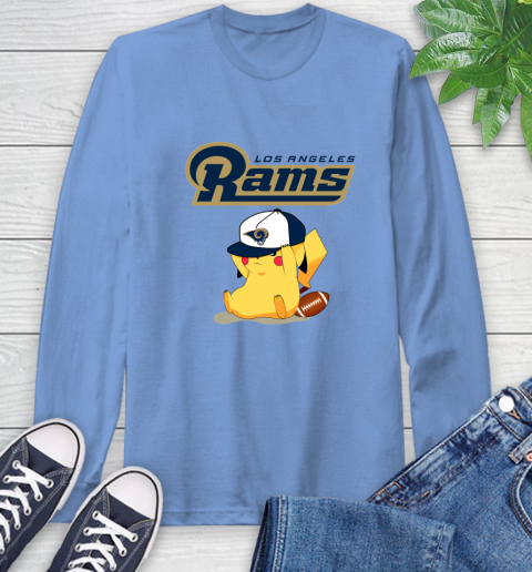 NFL Pikachu Football Sports Los Angeles Rams Long Sleeve T-Shirt 11