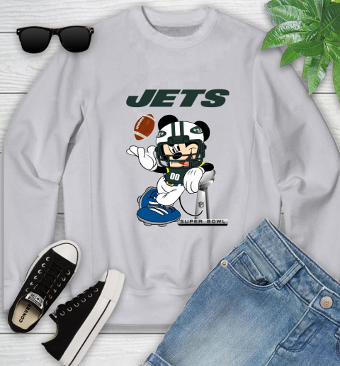 NFL New York Jets Mickey Mouse Disney Super Bowl Football T Shirt Youth Sweatshirt 4