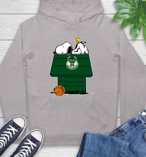 Milwaukee Bucks NBA Basketball Snoopy Woodstock The Peanuts Movie Hoodie 12