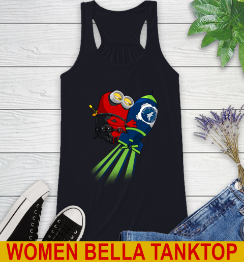 NBA Basketball Minnesota Timberwolves Deadpool Minion Marvel Shirt Racerback Tank 8