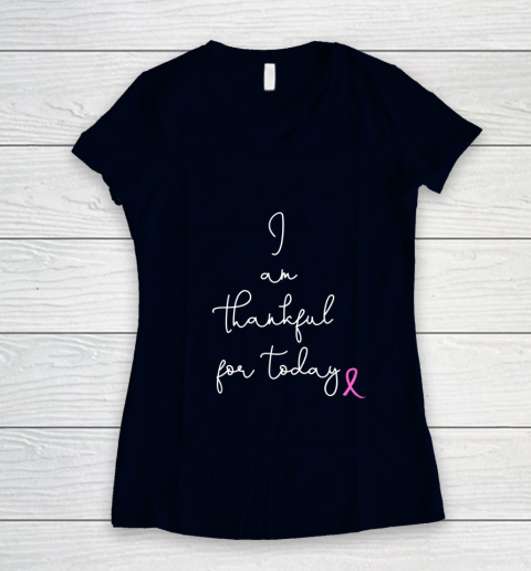 Womens Fighting Breast Cancer Product Gift Battling Through Chemo Women's V-Neck T-Shirt 2
