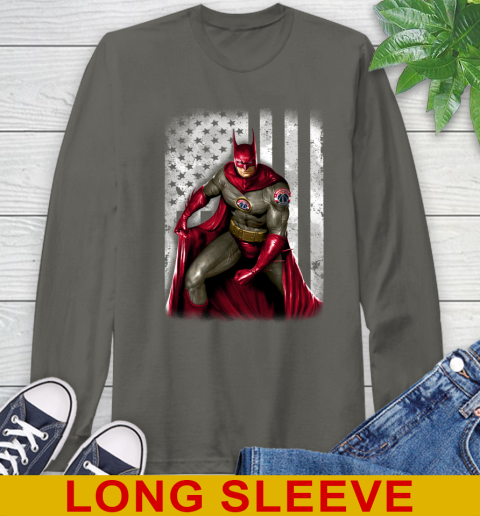 Washington Wizards NBA Basketball Batman DC American Flag Shirt Long Sleeve T-Shirt 10