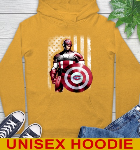 Montreal Canadiens NHL Hockey Captain America Marvel Avengers American Flag Shirt Hoodie 2
