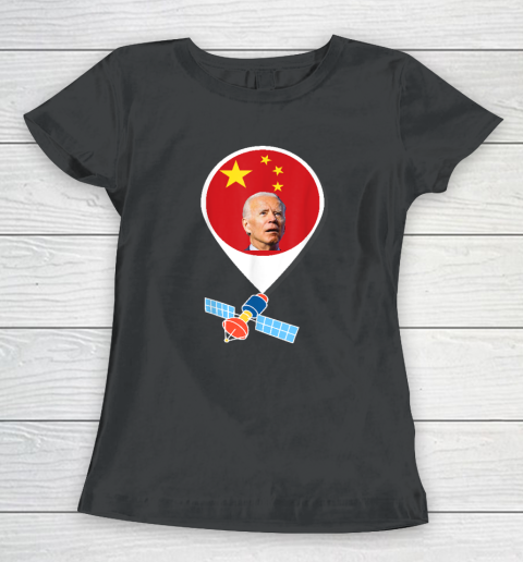 Chinese Spy Balloon Funny Surveillance Joe Biden China Flag Women's T-Shirt