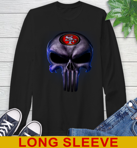 San Francisco 49ers NFL Football Punisher Skull Sports Long Sleeve T-Shirt