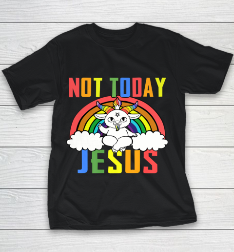 Unicorn Rainbow Not Today Jesus Premium Youth T-Shirt