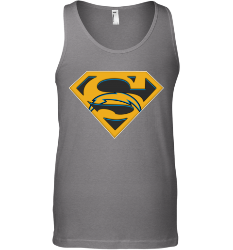 NFL Los Angeles Chargers LOGO Superman tjij nfl los angeles chargers logo superman unisex tank 17 front graphite heather