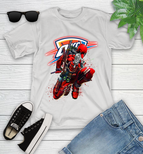 NBA Deadpool Marvel Comics Sports Basketball Oklahoma City Thunder Youth T-Shirt