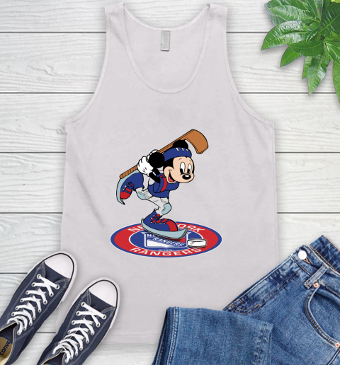 NHL Hockey New York Rangers Cheerful Mickey Disney Shirt Tank Top 2