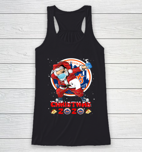 New York Mets Funny Santa Claus Dabbing Christmas 2020 MLB Racerback Tank