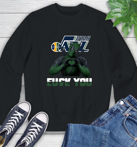 NBA Utah Jazz Deadpool Love You Fuck You Basketball Sports Sweatshirt