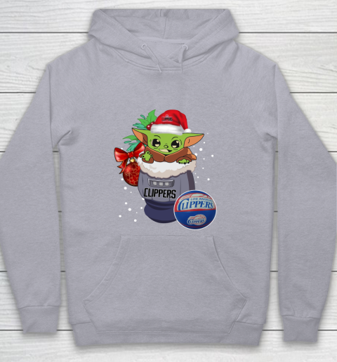 LA Clippers Christmas Baby Yoda Star Wars Funny Happy NBA Youth Hoodie 5