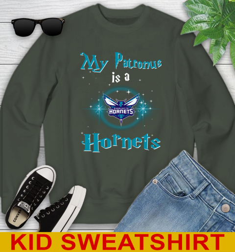 NBA Basketball Harry Potter My Patronus Is A Charlotte Hornets Youth Sweatshirt 8