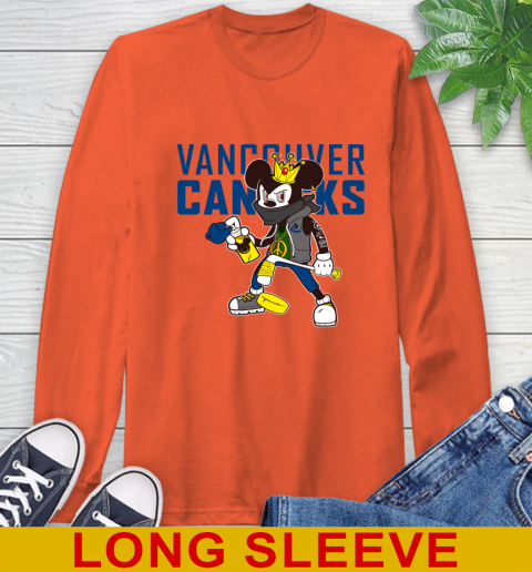Vancouver Canucks NHL Hockey Mickey Peace Sign Sports Long Sleeve T-Shirt 5