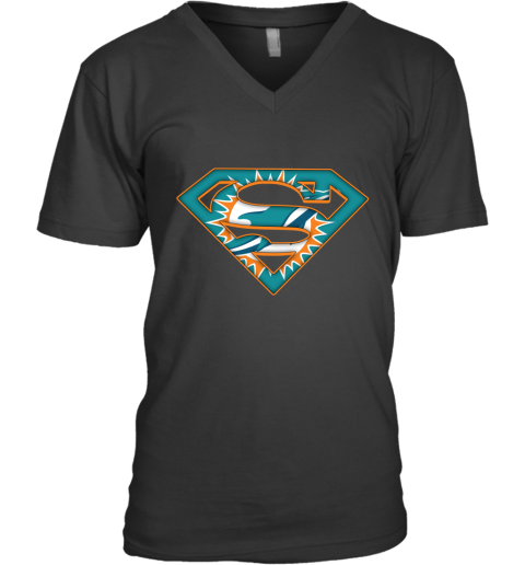 We Are Undefeatable The Miami Dolphins x Superman NFL V-Neck T-Shirt