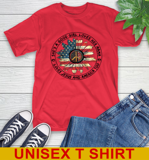 America sunflower she's a good girl loves her mama shirt 10