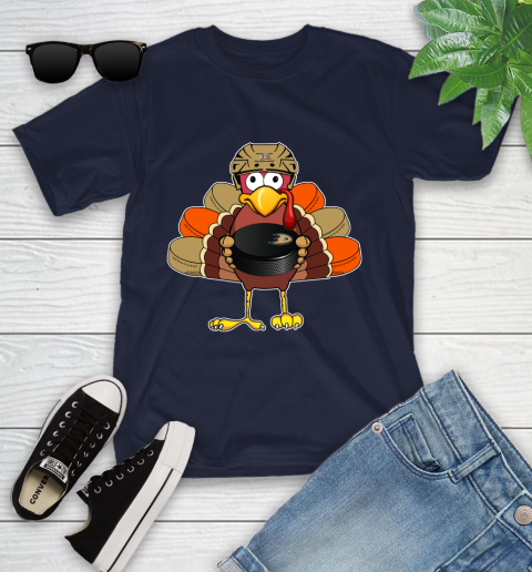 Anaheim Ducks Turkey Thanksgiving Day Youth T-Shirt 3